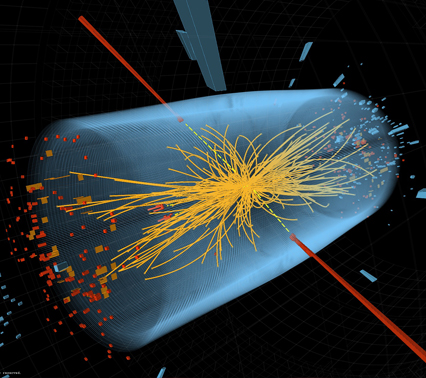 计算机模拟的希格斯粒子（“上帝粒子”）衰变