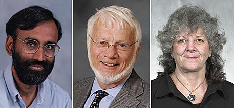 2009年诺贝尔化学奖获得者：万卡特拉曼-莱马克里斯南、托马斯-施泰茨和阿达-尤纳斯（从左至右）